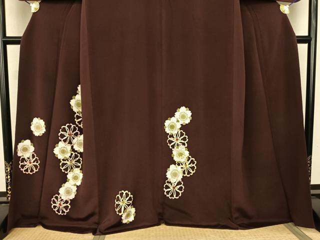 平和屋着物●訪問着 舞花文 金彩 鬼しぼ縮緬 正絹 逸品 AABF0555fy