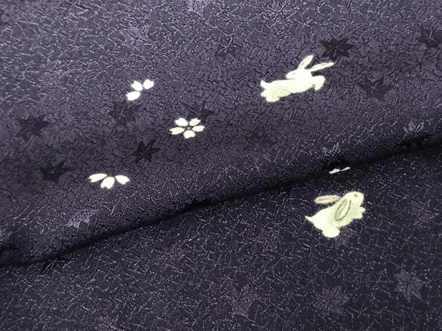 平和屋着物●長襦袢 無双仕立て 兎 舞花文 正絹 逸品 AABF0558fy