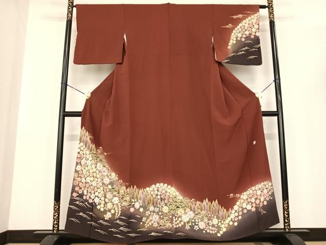 平和屋着物●訪問着 作家物 絞り 辻が花 暈し染め 金彩 健勝苑扱い 正絹 逸品 AABF0565fy