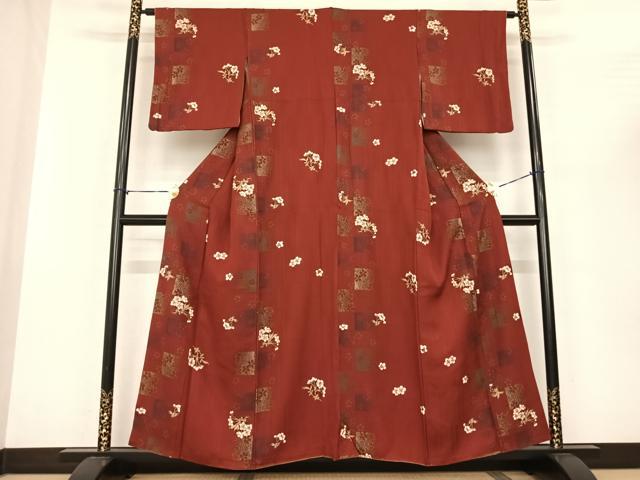平和屋着物●上質な小紋 草花文 金彩 やまと誂製 正絹 逸品 AABF0568fy