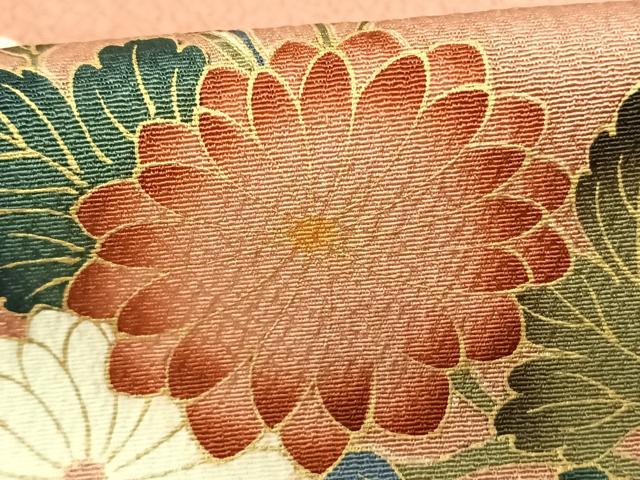 平和屋着物●訪問着 風景花文 暈し染め ロング丈 正絹 逸品 AABF0570fy