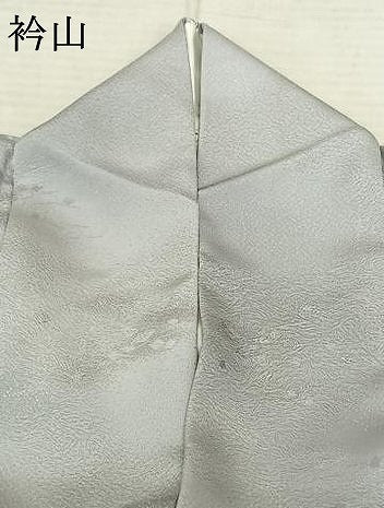 平和屋着物●上質な小紋 草葉地紋 薄雲鼠色 暈し染め 正絹 逸品 AABF0575fy