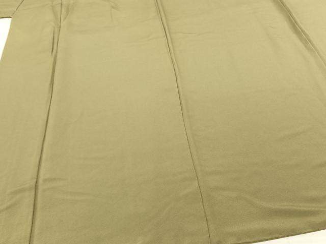 平和屋着物●上質な色無地 青朽葉色 ロング丈 正絹 逸品 AABF0588fy