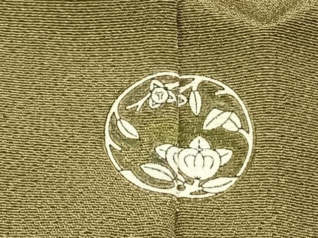 平和屋着物●上質な色無地 青朽葉色 ロング丈 正絹 逸品 AABF0588fy