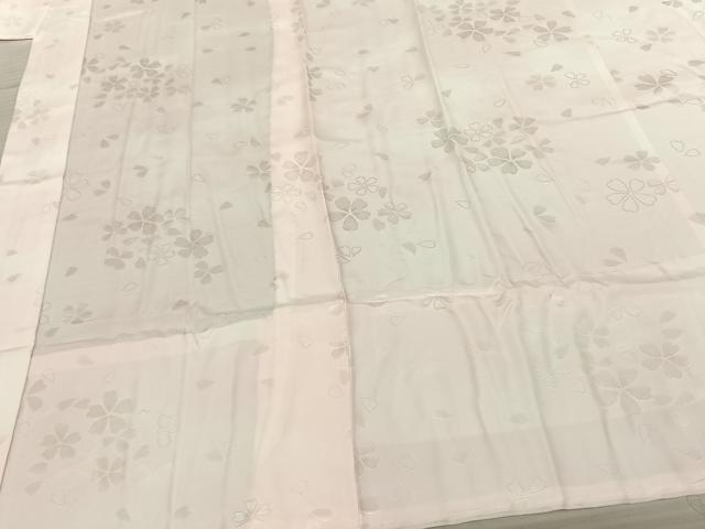 平和屋着物●振袖用長襦袢 無双仕立て 舞桜地紋 暈し染め 鈴乃屋扱い 半衿刺繍 正絹 逸品 未使用 AABF0589fy