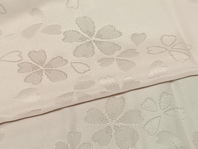 平和屋着物●振袖用長襦袢 無双仕立て 舞桜地紋 暈し染め 鈴乃屋扱い 半衿刺繍 正絹 逸品 未使用 AABF0589fy