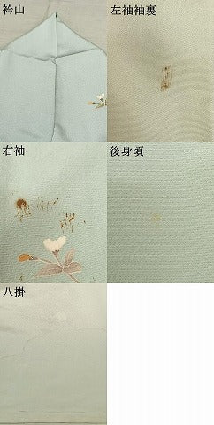 平和屋着物●訪問着 友禅 駒刺繍 草花文 金彩 正絹 逸品 AABF0598fy
