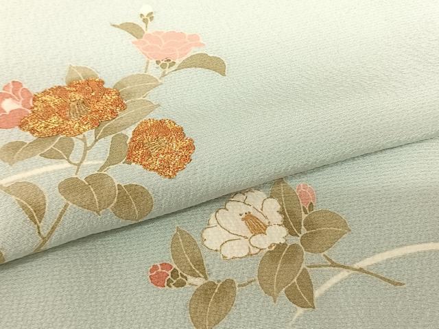 平和屋着物●訪問着 友禅 駒刺繍 草花文 金彩 正絹 逸品 AABF0598fy