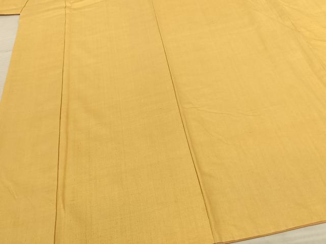 平和屋着物●本場結城紬 重要無形文化財 色無地 玉蜀黍色 正絹 逸品 AABF0600fy