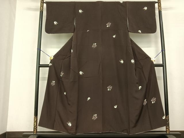 平和屋着物●上質な小紋 河豚 海老 正絹 逸品 AABF0607fy