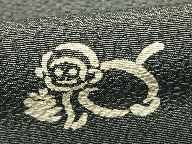 平和屋着物●上質な小紋 作家物 猿蟹合戦 正絹 逸品 AABF0612fy