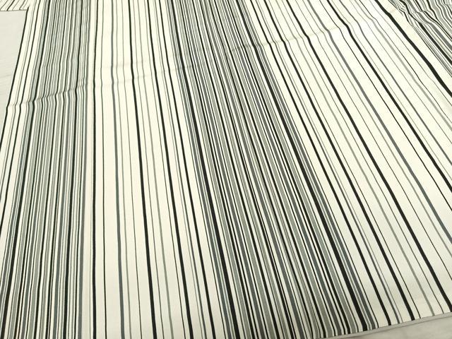 平和屋着物●上質な小紋 縞 ロング丈 正絹 逸品 AABF0626fy