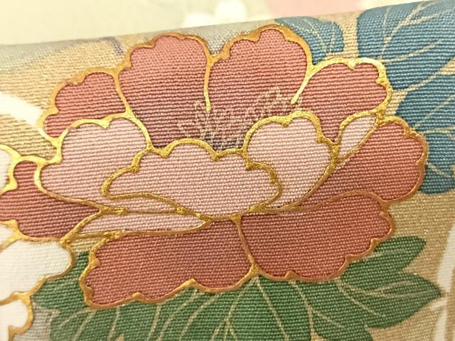 平和屋着物●訪問着 雪輪花文 暈し染め 金彩 正絹 逸品 AABF0628fy