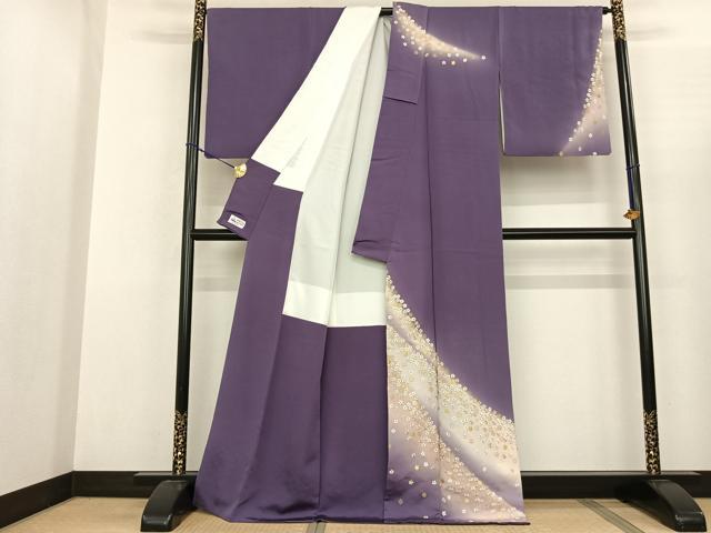 平和屋着物●訪問着 刺繍 舞花文 暈し染め 金糸 やまと誂製 正絹 逸品 AABF0636fy