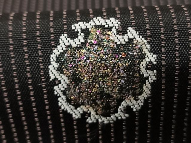 平和屋着物●上質な小紋 お召地 総刺繍 雪輪文 金銀糸 金彩 正絹 逸品 AABF0639fy