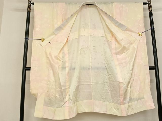 平和屋着物●振袖用長襦袢 無双仕立て 舞桜文 半衿刺繍 すずのき絹絵屋 正絹 逸品 未使用 AABF0649fy