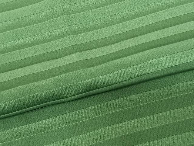平和屋着物●振袖用長襦袢 無双仕立て 縞 若竹色 半衿刺繍 正絹 逸品 AABF0668fy