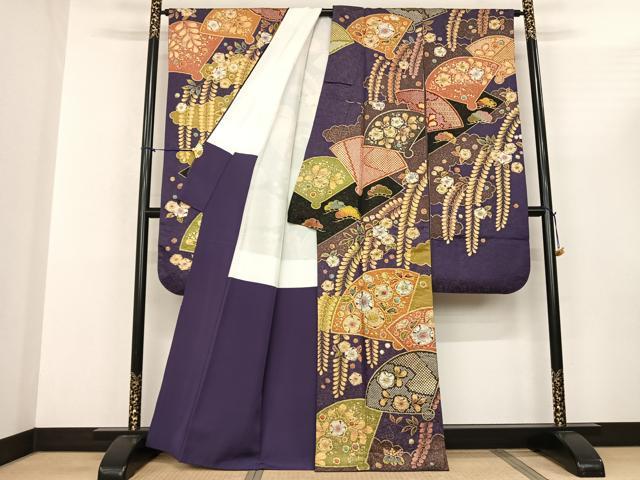 平和屋着物●越後十日町の一流染匠 桐屋・翠山工房 徳永憲峯 振袖 絞り 辻が花 金彩 正絹 逸品 AABF0682fy