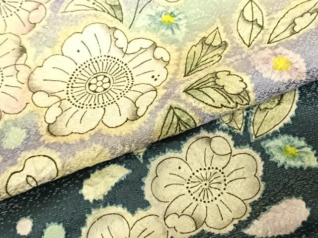 平和屋着物●訪問着 作家物 辻が花 暈し染め 銀通し地 ロング丈 正絹 逸品 AABF0683fy