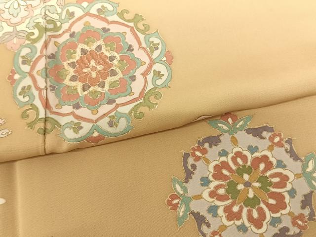 平和屋着物●訪問着 駒刺繍 吉祥花文 金彩 正絹 逸品 AABF0687fy