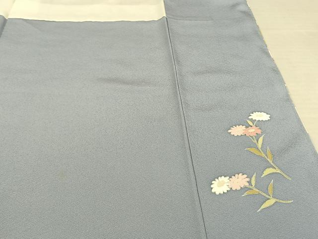 平和屋着物●訪問着 友禅 雪輪枝花文 丹後縮緬 金彩 反端付き ロング丈 正絹 逸品 AABF0697fy