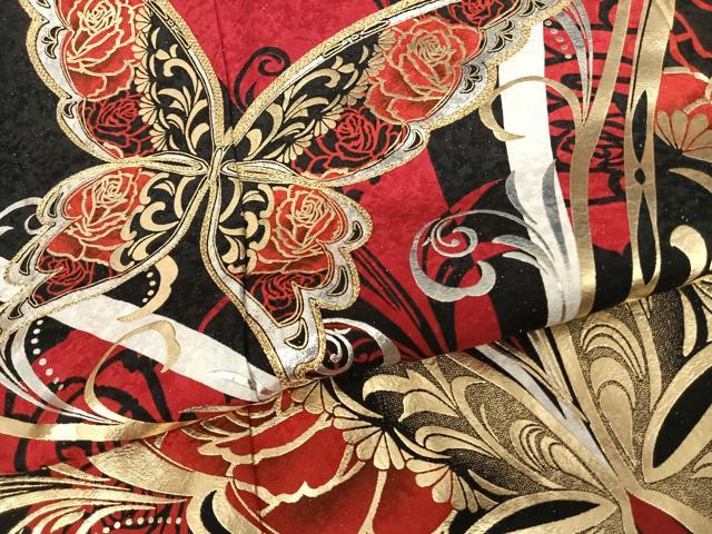 平和屋着物●豪華振袖 駒刺繍 舞蝶文 金銀彩 銀通し地 正絹 逸品 AABF0698fy