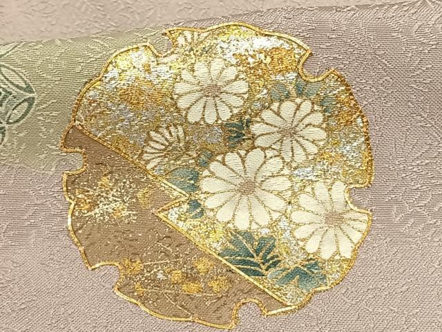 平和屋着物●豪華色留袖 駒刺繍 雪輪花文 暈し染め 金銀彩 正絹 逸品 AABF0704fy