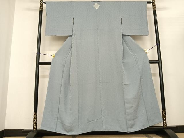 平和屋着物●上質な色無地 舞花地紋 秘色色 正絹 逸品 未使用 AABF0707fy