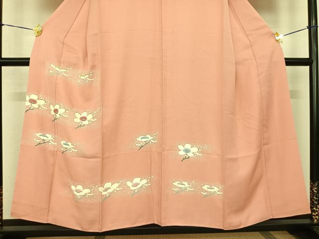 平和屋着物●訪問着 友禅 枝花文 金糸 正絹 逸品 AABF0713fy