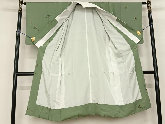 平和屋着物●長襦袢 袷 蟹 海老 亀 金彩 正絹 逸品 AABF0714fy
