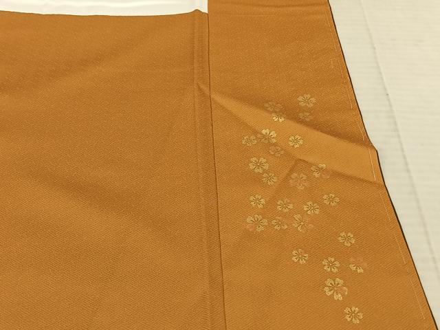 平和屋着物●西陣 宮階織物 宮繍苑 里葉 紬 色無地 老竹色 正絹 逸品 AABF0718fy