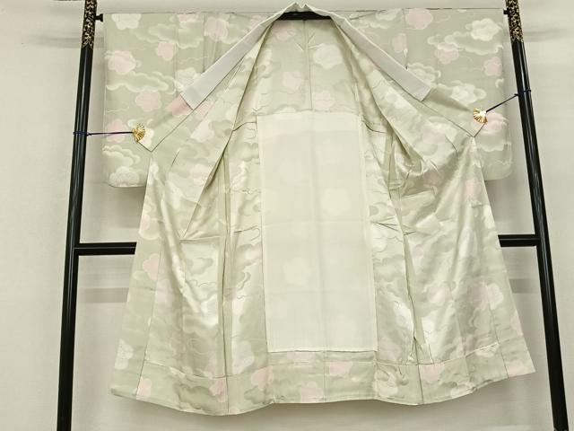 平和屋着物●長襦袢 無双仕立て 舞花文 正絹 逸品 AABF0721fy