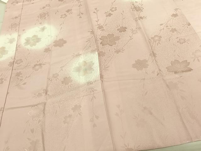 平和屋着物●長襦袢 袷 舞桜地紋 蛍暈し 正絹 逸品 未使用 AABF0723fy