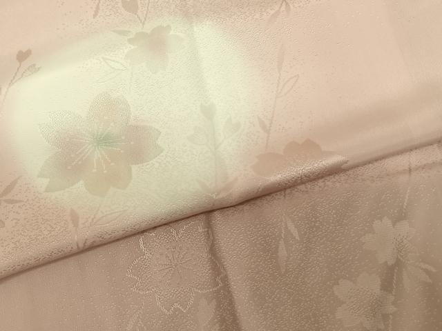 平和屋着物●長襦袢 袷 舞桜地紋 蛍暈し 正絹 逸品 未使用 AABF0723fy
