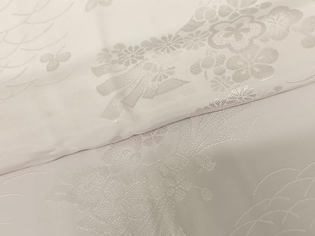 平和屋着物●振袖用長襦袢 無双仕立て 束ね熨斗花地紋 桜色 半衿刺繍 正絹 逸品 AABF0731fy