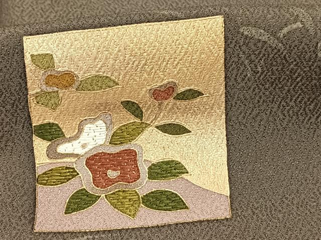 平和屋着物●訪問着 手描き 色紙花鳥文 金糸 金彩 正絹 逸品 AABF0750fy