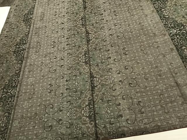 平和屋着物●本場大島紬 花唐草文 正絹 逸品 AABF0753fy