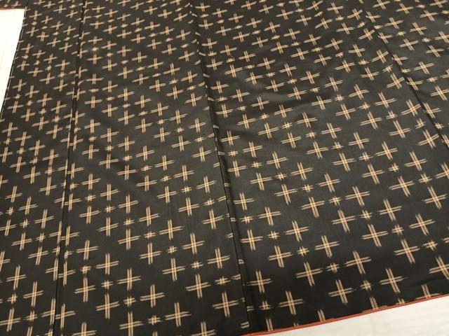 平和屋着物●上質な紬 十字絣 正絹 逸品 未使用 AABF0754fy