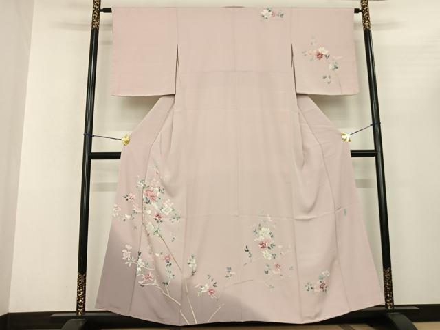 平和屋着物●訪問着 友禅 作家物 枝花文 暈し染め 正絹 逸品 AABF0756fy