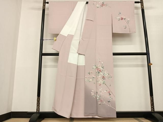 平和屋着物●訪問着 友禅 作家物 枝花文 暈し染め 正絹 逸品 AABF0756fy