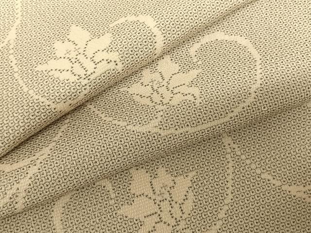 平和屋着物●本塩沢 110亀甲 花唐草文 ロング丈 正絹 逸品 AABF0758fy