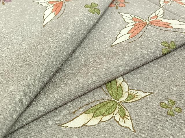 平和屋着物▽小紋　単衣　花蝶文　洗える着物　AABF0765jh 平和屋着物▽小紋 単衣 花蝶文 洗える着物 AABF0765jh