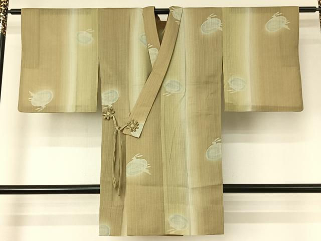 平和屋着物▽道中着 スリーシーズン 春夏秋 塵除け 兎 暈し染め 正絹 逸品 AABF0769jh