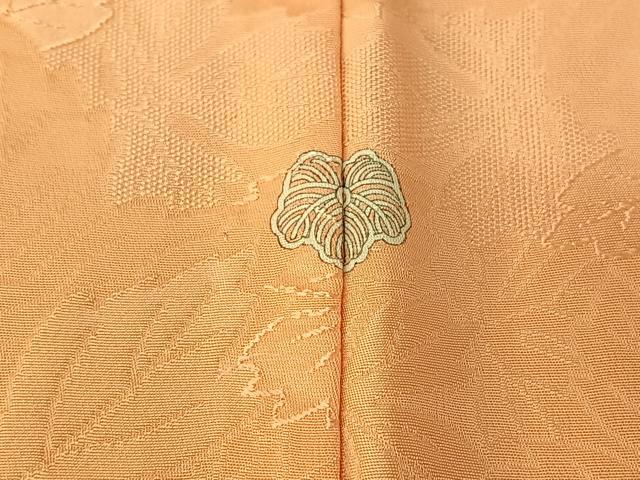 平和屋着物▽上質な色無地 単衣 草葉地紋 一斤染色 正絹 逸品 AABF0779jh