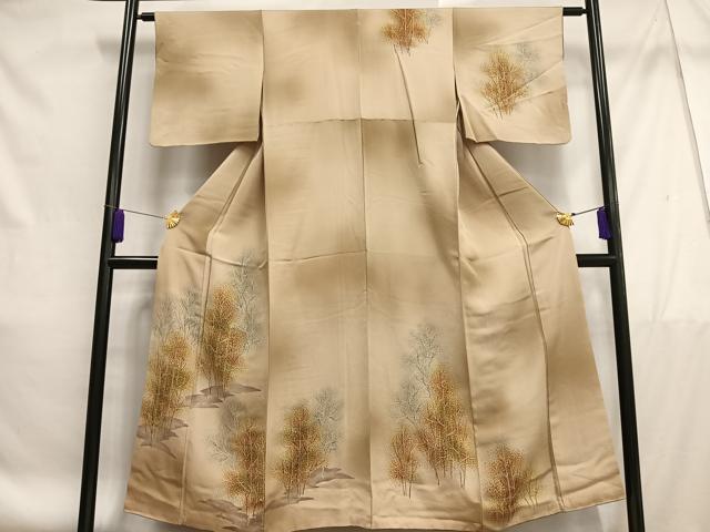 平和屋着物■訪問着 樹林文 暈し染め 正絹 逸品 AABF0877oa