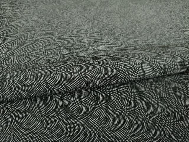 平和屋着物●伝統工芸士 保科土山 江戸小紋 極小鮫小紋柄 黒地 正絹 逸品 AABF0916ck