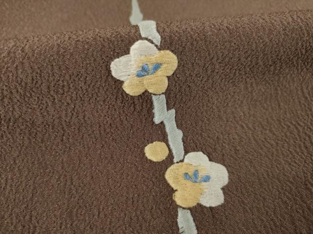 平和屋着物●洗える最高級着物 <英>はなぶさ謹製 色留袖 刺繍 枝梅 洗える着物 AABF0921ck