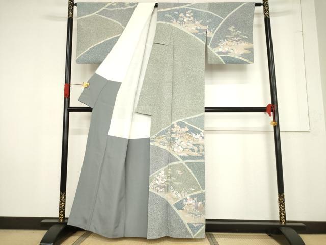 平和屋着物●訪問着 友禅 風景文 正絹 逸品 AABF0938ck