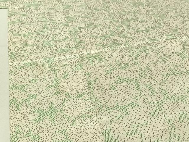 平和屋着物▽本場大島紬 白大島 単衣 草花文 正絹 逸品 AABF0962jh