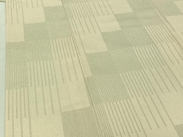 平和屋着物▽本塩沢 単衣 幾何学文様 正絹 逸品 AABF0989jh
